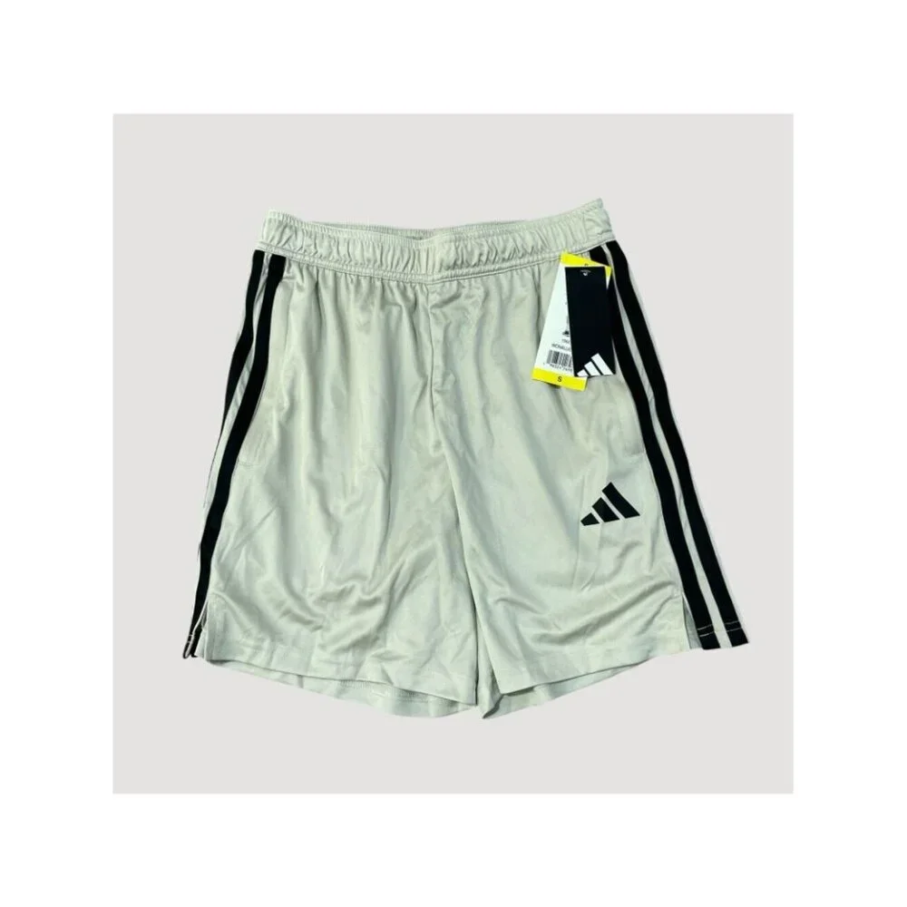 NWT Adidas Men's S Beige Black Active Shorts Striped 7